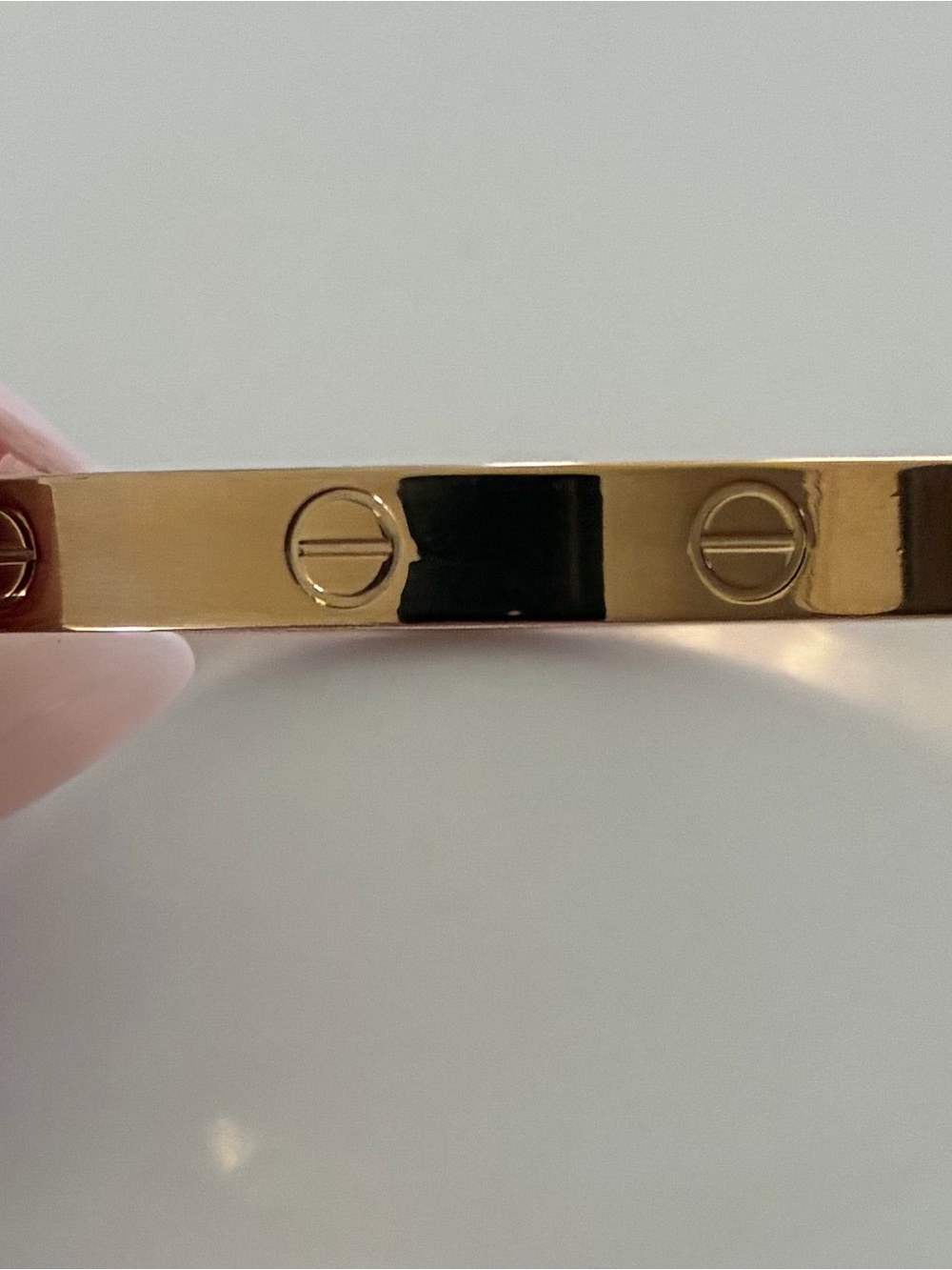 Gold Screw-Detail Bangle Bracelet